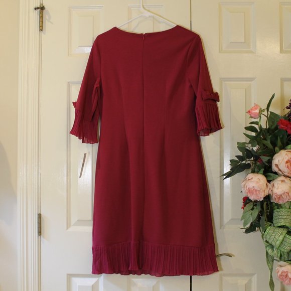 Glamour Red Dress Berry Red with 3/4 sleeves Size 10 NWT - Picture 10 of 15